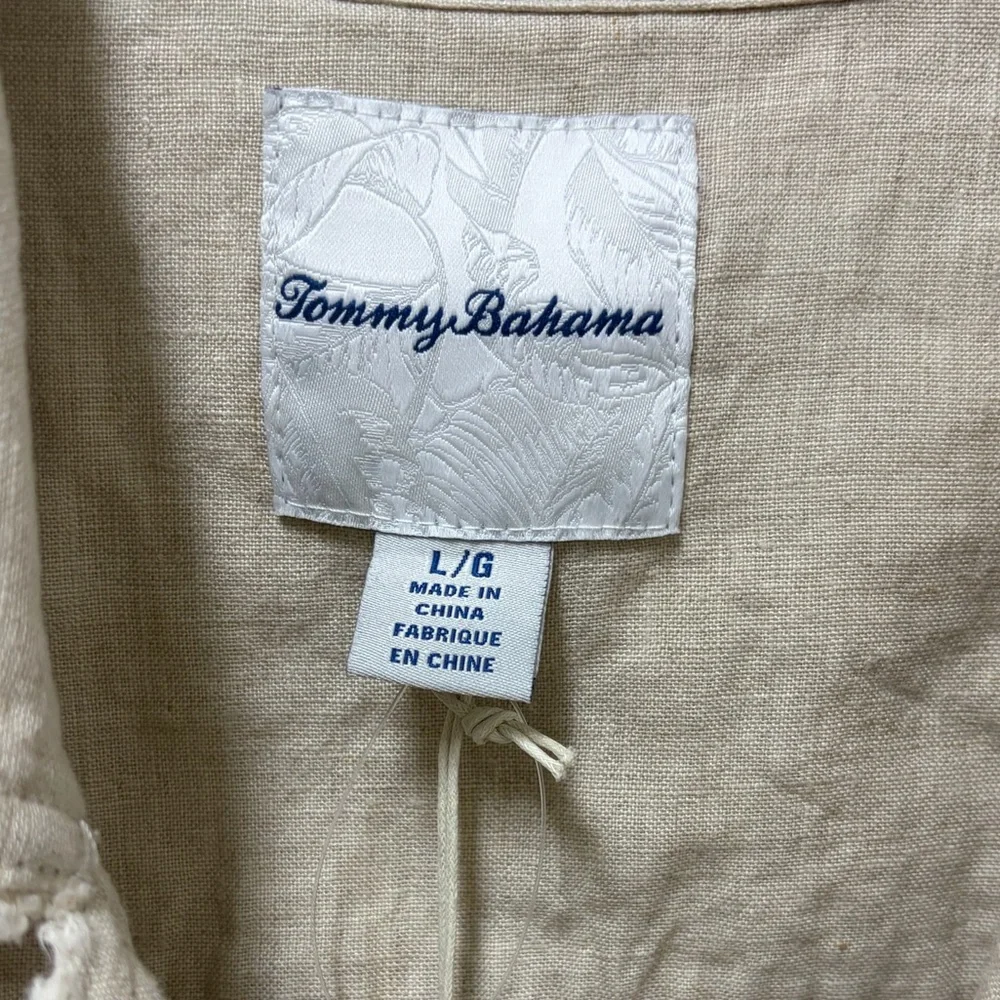 Tommy Bahama Women's Light Beige Linen-Blend Jean Jacket - Picture 2 of 6